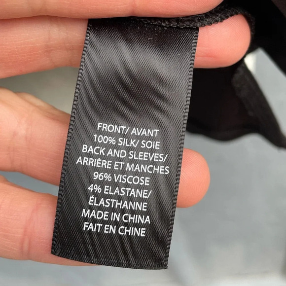 Pink Tartan Black Silk Grosgrain Accent Blouse, size M - Picture 9 of 10